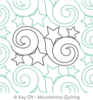 Digital Quilting Design Stars and Swirls E2E by Mountaintop Quilting Studio.