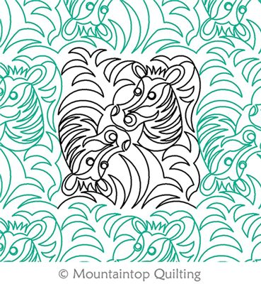 Digital Quilting Design Zebra 1 E2E by Mountaintop Quilting Studio.