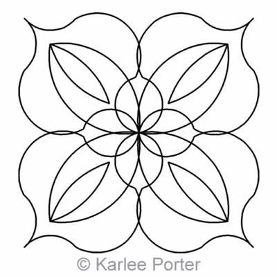 Digital Quilting Design Lotus Block 4 by Karlee Porter.