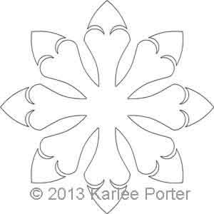 Digital Quilting Design 8-Sided Applique 7 by Karlee Porter.