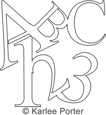 Digital Quilting Design Abc 123 by Karlee Porter.