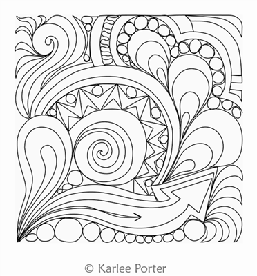 Digital Quilting Design Bliss Block 7 by Karlee Porter.