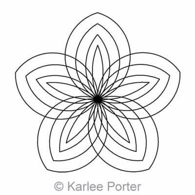 Digital Quilting Design Cherry Blossom - 5 Leaf by Karlee Porter.