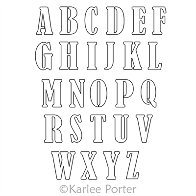 Digitized Longarm Quilting Design Chubby Alphabet was designed by Karlee Porter.
