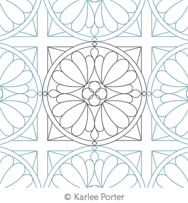 Digitized Longarm Quilting Design Church Window was designed by Karlee Porter.