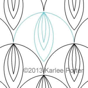 Digital Quilting Design Clamshell Cateye by Karlee Porter.