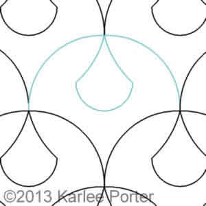 Digital Quilting Design Clamshell Teardrop by Karlee Porter.