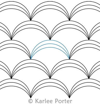 Digital Quilting Design Clamshell Triple by Karlee Porter.