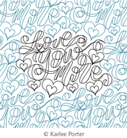 Digital Quilting Design Cursive Love You More by Karlee Porter.