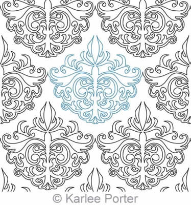 Digital Quilting Design Damask by Karlee Porter.