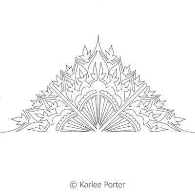 Digital Quilting Design Damask Flower Continuous Triangle by Karlee Porter.