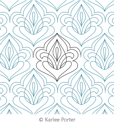 Digitized Longarm Quilting Design Damask Lotus was designed by Karlee Porter.