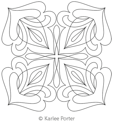 Digitized Longarm Quilting DesignDamask Lotus Block was designed by Karlee Porter.