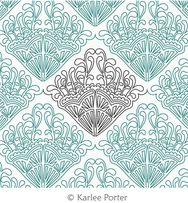 Digital Quilting Design Damask Springtime by Karlee Porter.