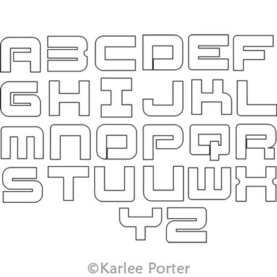 Digital Quilting Design Fatty Alphabet by Karlee Porter