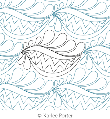 Digitized Longarm Quilting Design Feather Chomp was designed by Karlee Porter.