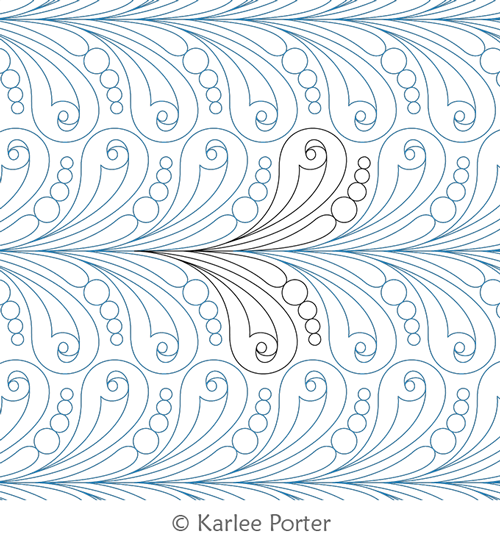Feather Fillers Melody by Karlee Porter. This image demonstrates how this computerized pattern will stitch out once loaded on your robotic quilting system. A full page pdf is included with the design download.