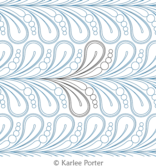 Feather Fillers Tear Drops by Karlee Porter. This image demonstrates how this computerized pattern will stitch out once loaded on your robotic quilting system. A full page pdf is included with the design download.
