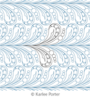 Feather Fillers Tidal Wave by Karlee Porter. This image demonstrates how this computerized pattern will stitch out once loaded on your robotic quilting system. A full page pdf is included with the design download.