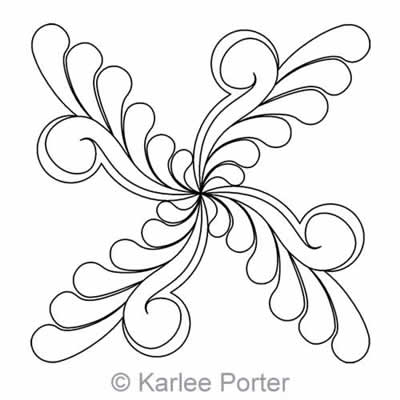 Digital Quilting Design Feather Block by Karlee Porter.