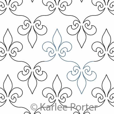 Digital Quilting Design Fleur de Lis by Karlee Porter.