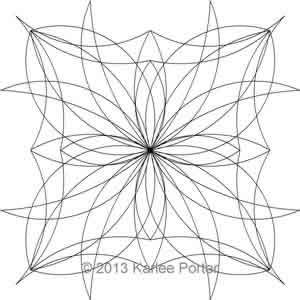 Digital Quilting Design Floral Block 2 by Karlee Porter.