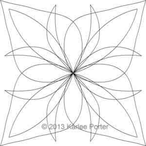 Digital Quilting Design Floral Block 4 by Karlee Porter.