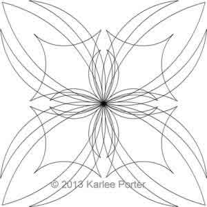 Digital Quilting Design Floral Block 5 by Karlee Porter.