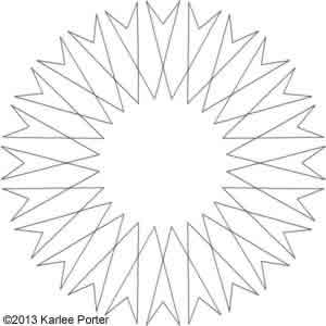 Digital Quilting Design Geometric Flower 13 by Karlee Porter.