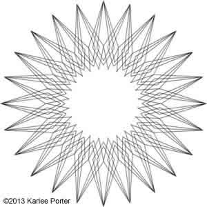 Digital Quilting Design Geometric Flower 16 by Karlee Porter.