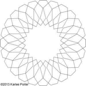 Digital Quilting Design Geometric Flower 19 by Karlee Porter.