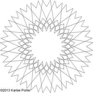 Digital Quilting Design Geometric Flower 6 by Karlee Porter.