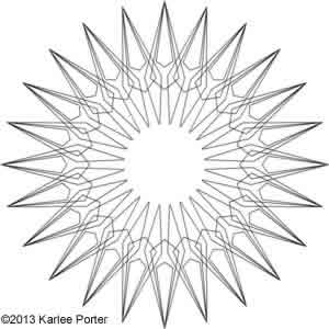 Digital Quilting Design Geometric Flower 7 by Karlee Porter.