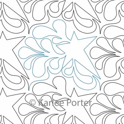 Digital Quilting Design Gushing Star by Karlee Porter.