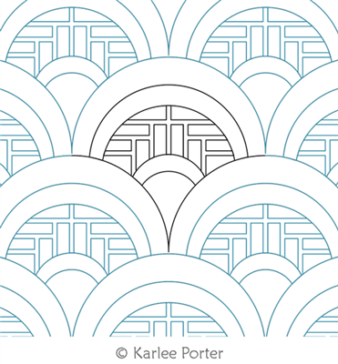 Digitized Longarm Quilting Design Happy As A Clam Brick Lay Light was designed by Karlee Porter.