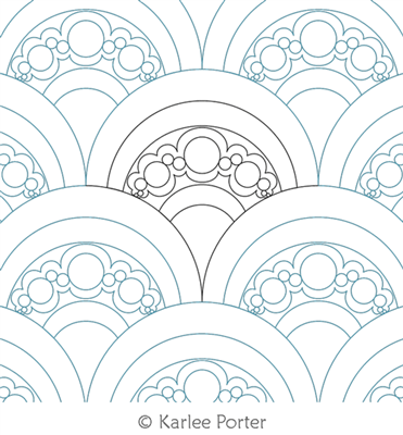 Digitized Longarm Quilting Design Happy As A Clam Bubbles was designed by Karlee Porter.