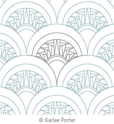 Digitized Longarm Quilting Design Happy As A Clam Layers Dark was designed by Karlee Porter.