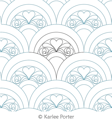 Digitized Longarm Quilting Design Happy As A Clam Lovey Dovey was designed by Karlee Porter.
