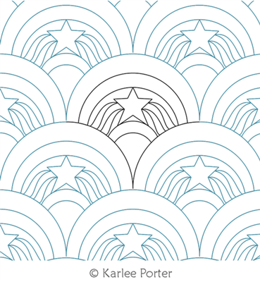 Digitized Longarm Quilting Design Happy As A Clam Patriot was designed by Karlee Porter.