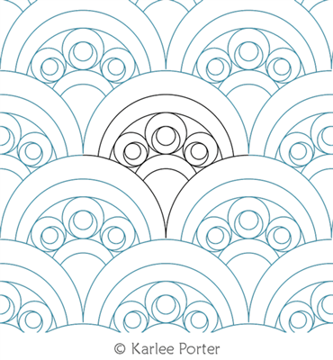 Digitized Longarm Quilting Design Happy As A Clam Vortex was designed by Karlee Porter.