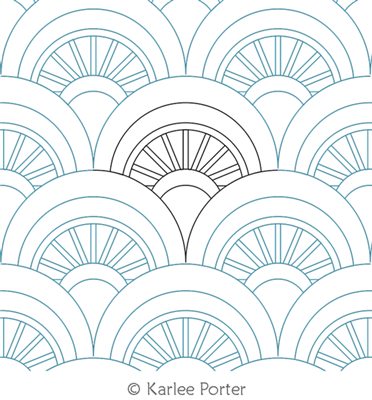 Digitized Longarm Quilting Design Happy As A Clam Wagon Wheel was designed by Karlee Porter.