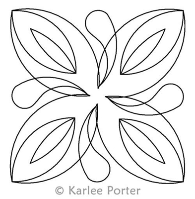 Digital Quilting Design Hibiscus Block by Karlee Porter.