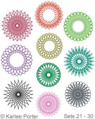 Digital Quilting Design In Full Bloom Set 3 by Karlee Porter.