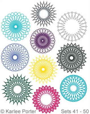 Digital Quilting Design In Full Bloom Set 5 by Karlee Porter.
