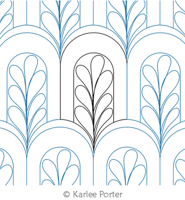 Digitized Longarm Quilting Design Lady Finger Feather was designed by Karlee Porter.