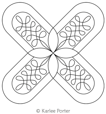Digitized Longarm Quilting Design Lady Finger Loop Block was designed by Karlee Porter.