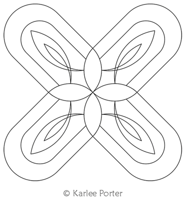 Digitized Longarm Quilting Design Lady Finger Ribbon Block was designed by Karlee Porter.