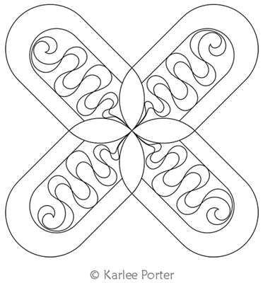 Digitized Longarm Quilting Design Lady Finger Ribbon Candy Block was designed by Karlee Porter.