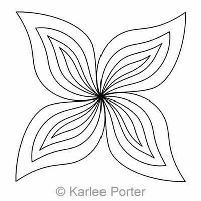 Digital Quilting Design Leaf Block 1 by Karlee Porter.
