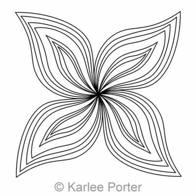 Digital Quilting Design Leaf Block 2 by Karlee Porter.